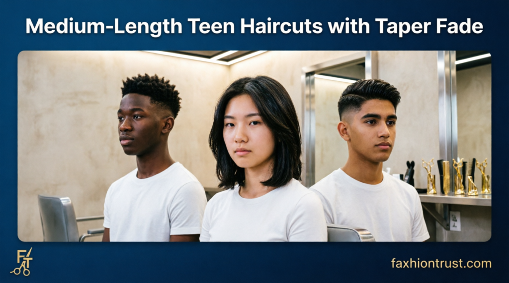 Medium-Length Teen Haircuts with Taper Fade