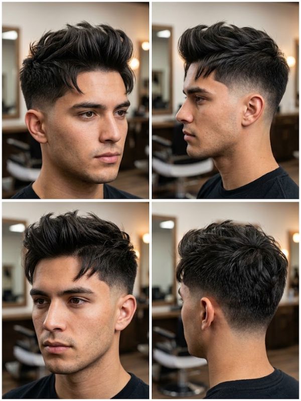 Blowout with Low Taper Fade