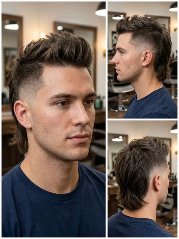 Burst Fade Mullet Mohawk