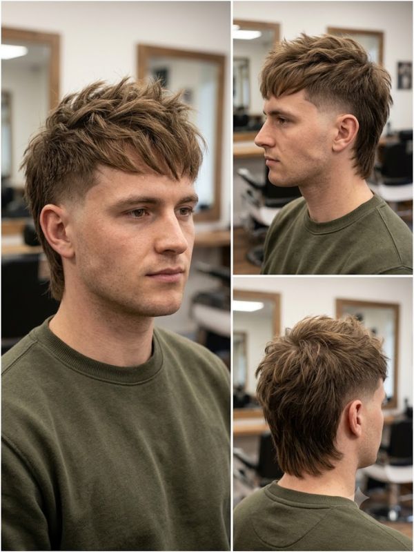 Burst Fade Mullet with Spiky Top