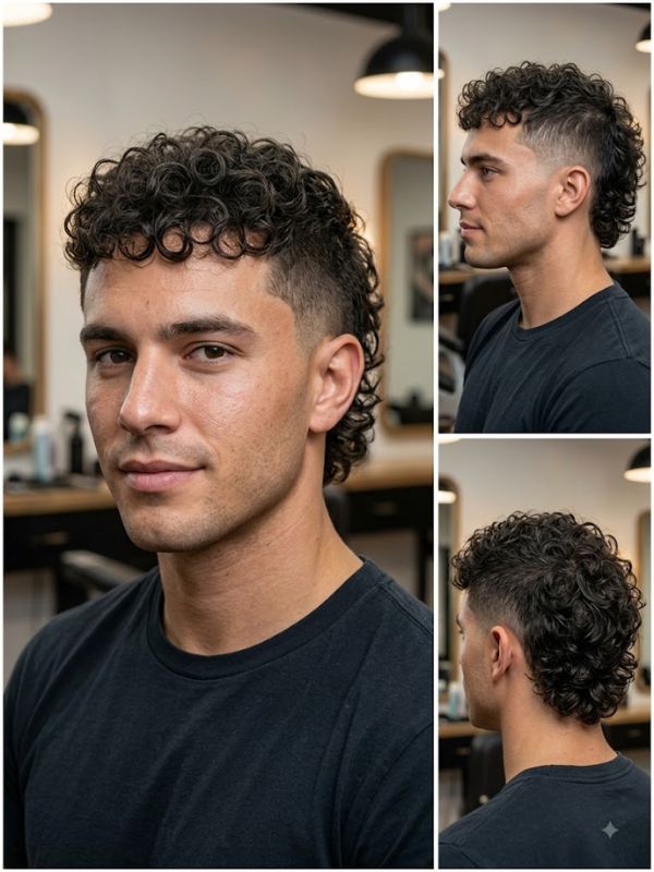 Buzz Mullet for Curly Hair