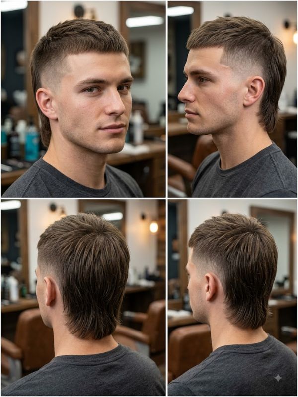 Buzz Mullet for Straight Hair