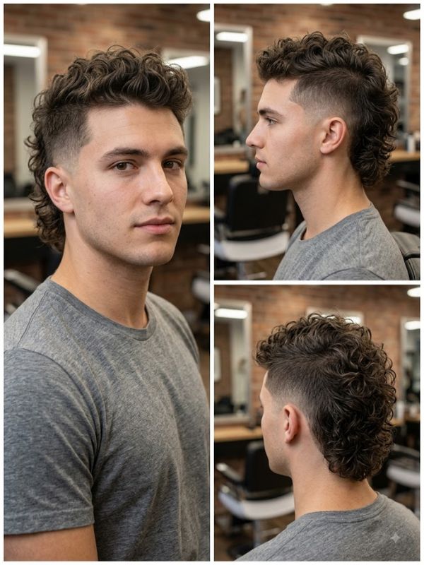 Curly Mullet Mohawk
