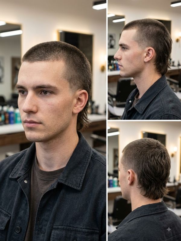 Edgy Buzz Mullet