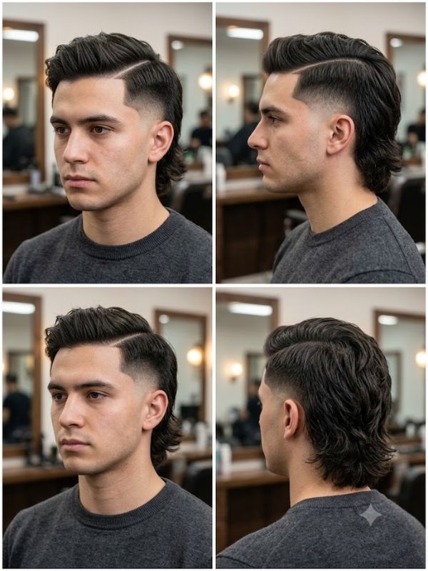 Hard Part Burst Fade Mullet