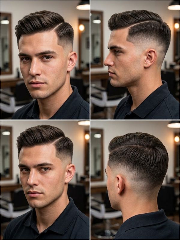 Hard Side Part with Mid Bald Fade