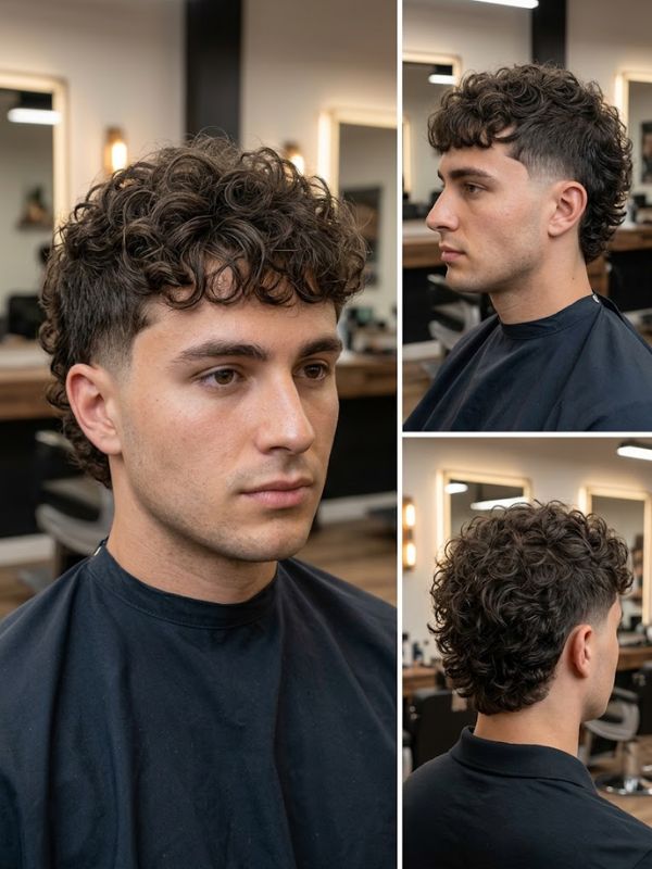 Low Taper Mullet for Curly Hair
