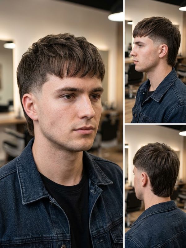 Low Taper Mullet for Straight Hair