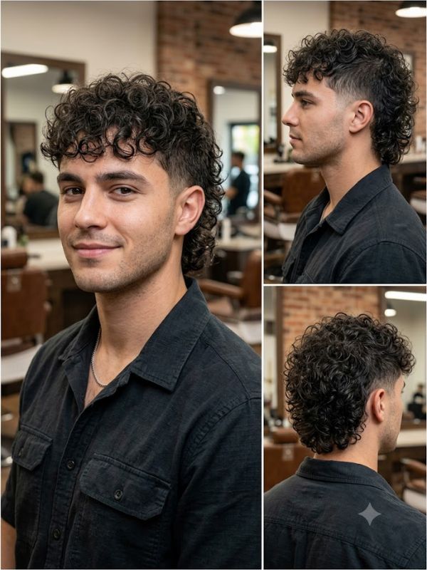 Permed Curly Mullet