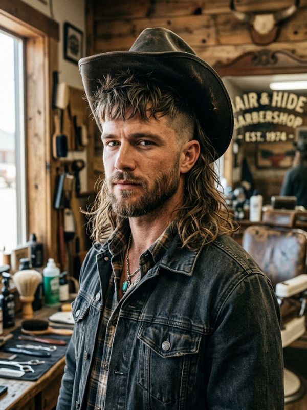 Razor Cut Cowboy Mullet