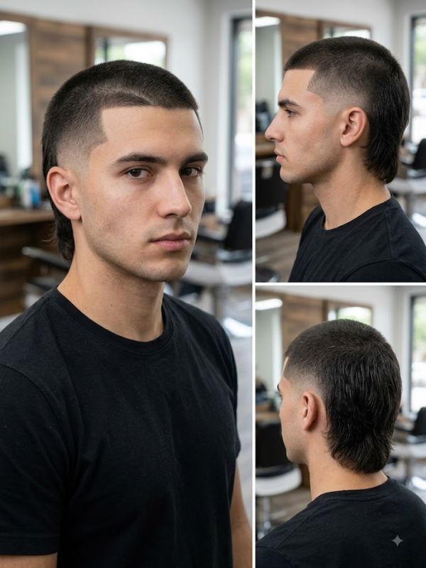 Shadow Fade Buzz Mullet