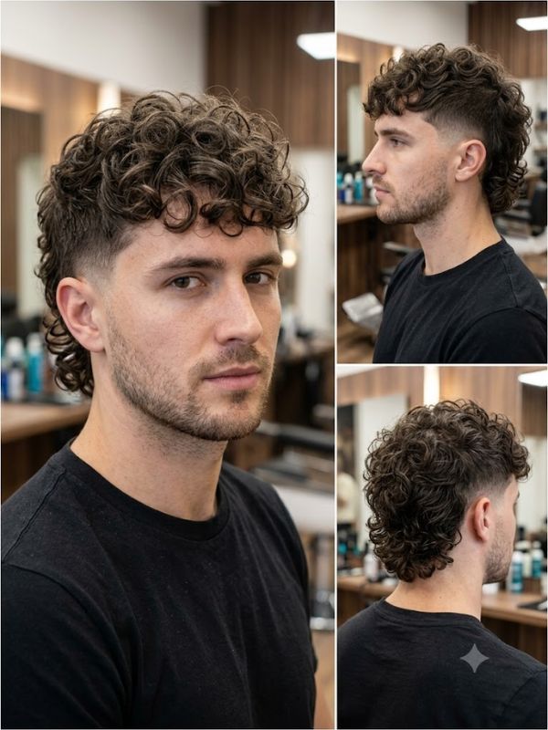 Short Curly Modern Mullet