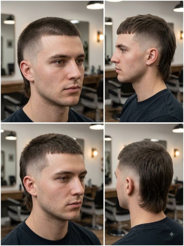 Skin Fade Buzz Mullet