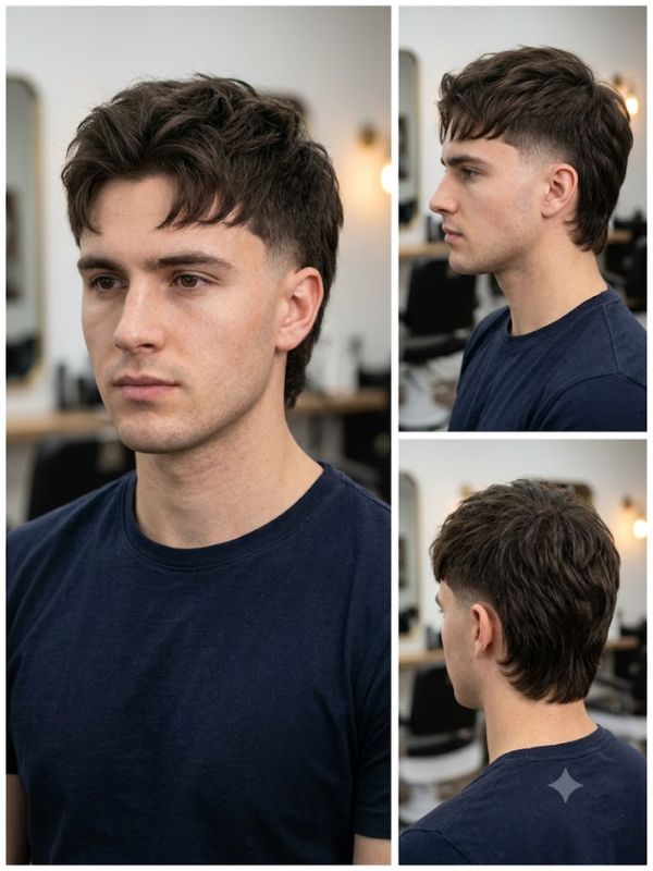 Soft Modern Mullet with Burst Fade