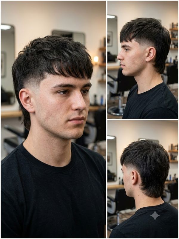 Teen Burst Fade Mullet