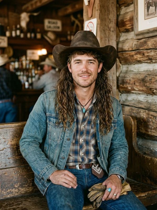Wavy Cowboy Mullet