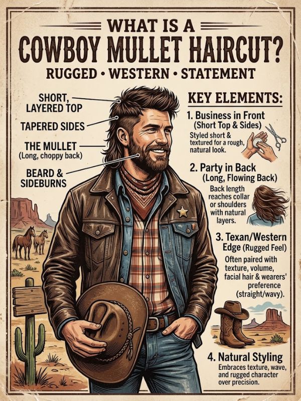 What Is a Cowboy Mullet Haircut?